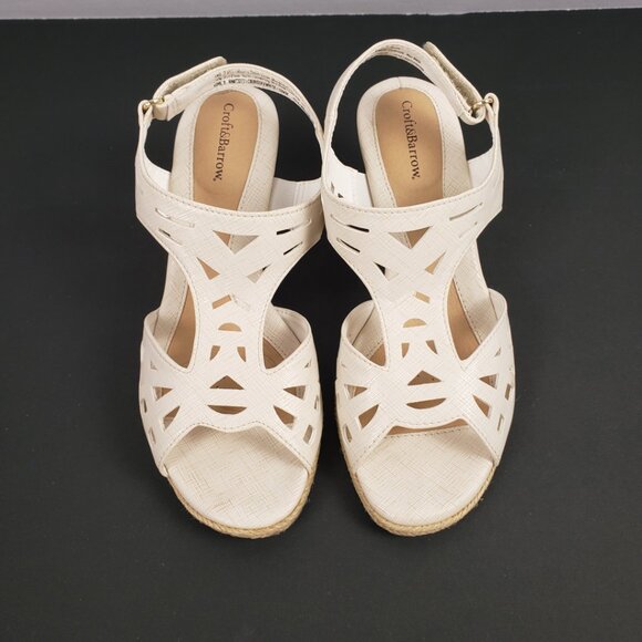 Croft & Barrow Sandals Sz 7 Womens 2.5" Cork Heel Adjustable Shoes Wedge - Picture 6 of 14